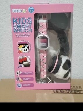 iTECH jr Kids Smart Watch with Headphones - Pink Panda Strap